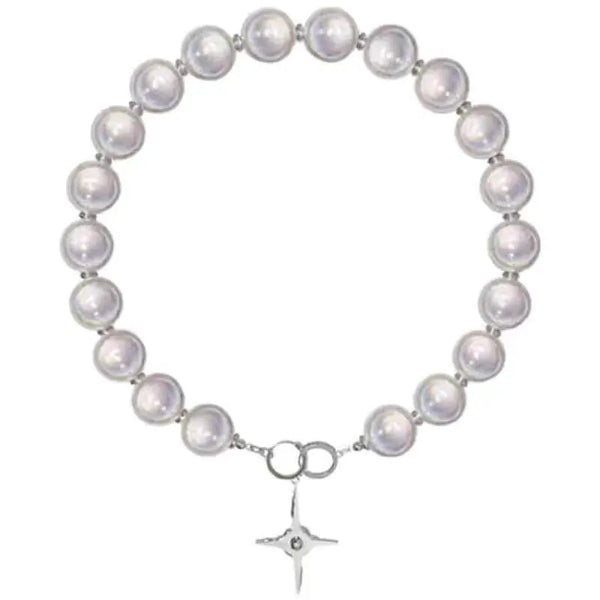Y2K Pearl Beads Cross Necklace by Lyons way | Online Handpicked Vintage Clothing Store - available on lyonsway.com for 17.10 . Perfect for cross,jewelry,necklace,pearl .