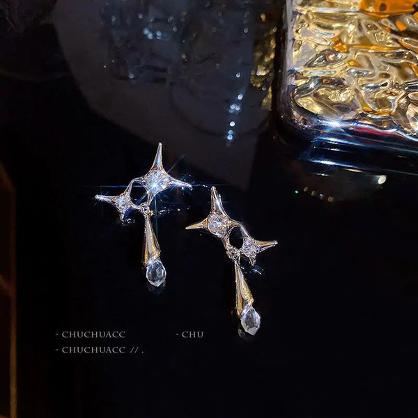 Y2K Sparkle Drop Tassel Earrings by Lyons way | Online Handpicked Vintage Clothing Store - available on lyonsway.com for 15.21 . Perfect for earrings,jewelry .