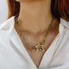 Y2K Stainless Steel Gold Toggle Star Necklace by Lyons way | Online Handpicked Vintage Clothing Store - available on lyonsway.com for 23.92 . Perfect for .