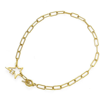 Y2K Stainless Steel Gold Toggle Star Necklace by Lyons way | Online Handpicked Vintage Clothing Store - available on lyonsway.com for 23.92 . Perfect for .