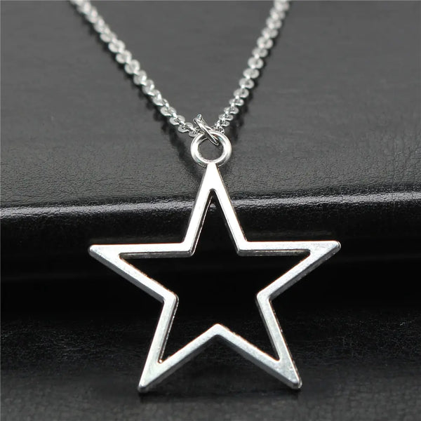 Y2K Vintage Hollow Star Pendant Necklace by Lyons way | Online Handpicked Vintage Clothing Store - available on lyonsway.com for 13.93 . Perfect for accessory,gift,jewelry,necklace .