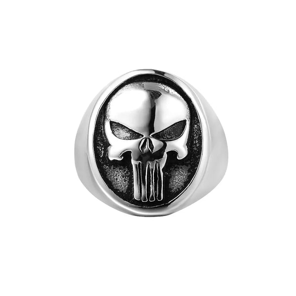 Y2K Vintage Punisher Ring: Stainless Steel by Lyons way | Online Handpicked Vintage Clothing Store - available on lyonsway.com for 19.93 . Perfect for .