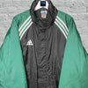 Adidas Windbreaker Black/Green Rare Winter Jacket Size L - Lyons way | Online Handpicked Vintage Clothing Store