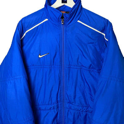 Blue Nike Swoosh Winter Jacket Size L by Nike - available on lyonsway.com for 44.95 . Perfect for 25-55, BLUE, L, NIKE, SALE, SIZE L .