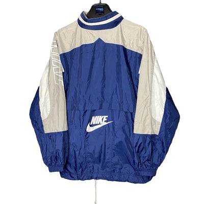 Blue Nike Windbreaker With Big Swoosh Size L by NIKE - summer jacket available on lyonsway.com for 44.95 . Perfect for BLUE, L, NIKE, €25-€55 .