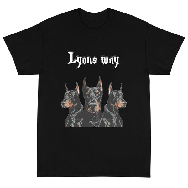 Lyons Way Doberman Graphic T-Shirt Black Vintage Bootleg Black by Lyons way - available on lyonsway.com for 22.95 . Perfect for 25-55, BLACK, LYONSWAY, SIZE L, SIZE M, SIZE S, SIZE XL .