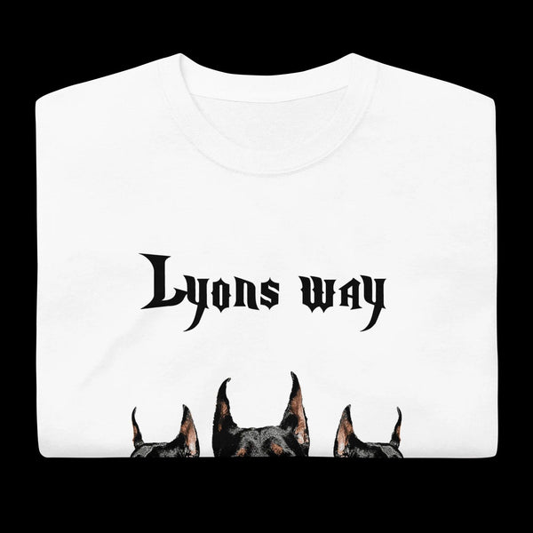 Lyons Way Vintage Bootleg Doberman Graphic T-shirt White by Lyons way - available on lyonsway.com for 29.95 . Perfect for 25-55, LYONSWAY, SIZE L, SIZE M, SIZE S, SIZE XL, WHITE .