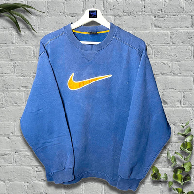 NIKE BIG SWOOSH SWEATER BLUE SIZE M by Nike - CREWNECK available on lyonsway.com for 68.94 . Perfect for BLUE, M, NIKE, SIZE M, €55-€75 .