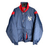 RARE YANKEES JACKET OVERSIZED BLUE RED SIZE L PUFFERJACKET - Lyons way | Online Handpicked Vintage Clothing Store