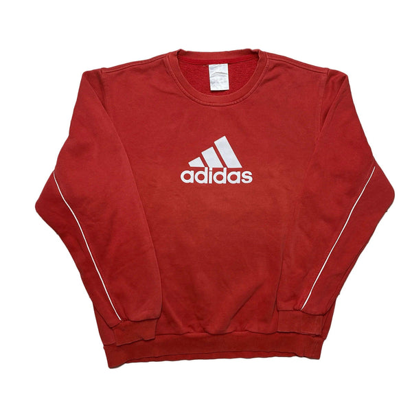 Sweatshirt Adidas Roter Pulli ROTER VINTAGE ADIDAS PULLOVER GRÖSSE