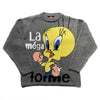 Tweety Grey Looney Tunes Boxing Sweater Size L by LOONEY TUNES - KNITWEAR available on lyonsway.com for 85.00 . Perfect for L, LOONEY TUNES/ WARNER BROS, PROMOTION, RARE, SWEATER, TRUI, ULTRA RARE, USA, vintage, WOL, €75-€100 .