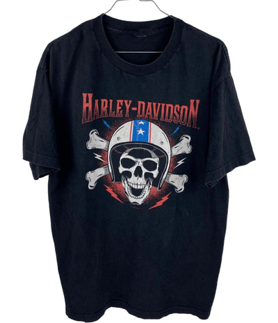 VINTAGE BLACK HARLEY DAVIDSON GRAPHIC TEE WITH BLUE MOTOR AND WOMAN, SIZE L by Harley davidson - T-SHIRT available on lyonsway.com for 44.95 . Perfect for BLACK., HARLEY DAVIDSON, L, size L, €25-€55 .