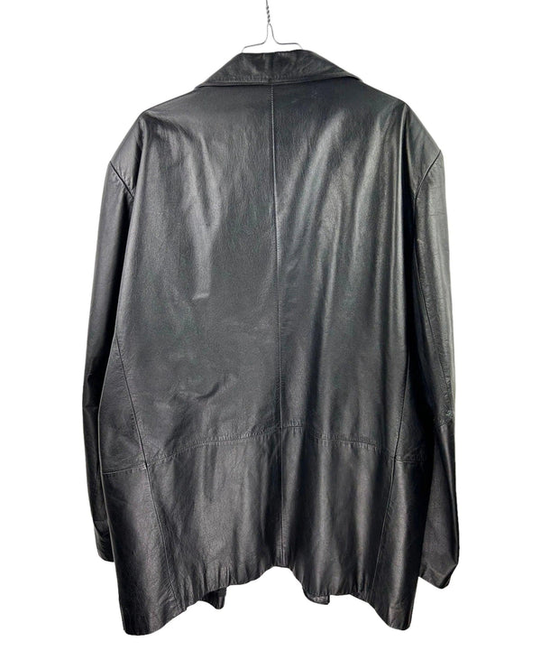 Vintage Black Leather Jacket Size L by Him - available on lyonsway.com for 55.00 . Perfect for BLACK, L, SALE, size L, €25-€55 .