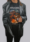 Vintage Black Leather Jacket Size L - Lyons way | Online Handpicked Vintage Clothing Store