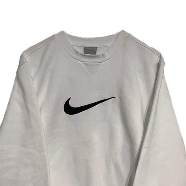 WHITE NIKE SWEATER WITH BIG SWOOSH SIZE XS