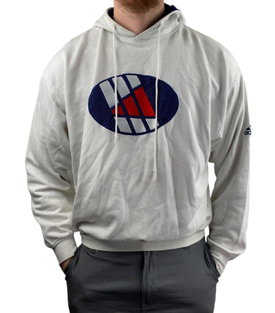 WHITE VINTAGE ADIDAS HOODIE SIZE L by ADIDAS - available on lyonsway.com for 54.95 . Perfect for 25-55, ADIDAS, L, SIZE L, WHITE .